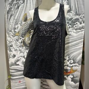DKNY SEQUINED RACER BACK TANK TOP